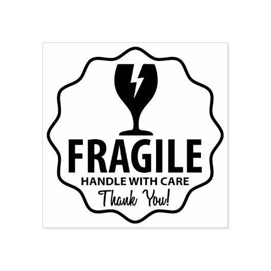 Moderne verpakking, breekbaar rubberstempel (Afrduk)