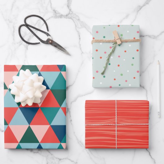 Moderne verpakkingspapier voor boomvakanties - roo inpakpapier vel (Voorkant)