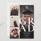 Moderne verpleegkundige afstudeerfeest met 5 foto' kaart (Voorkant)