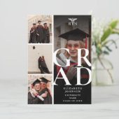 Moderne verpleegkundige afstudeerfeest met 5 foto' kaart (Staand voorkant)