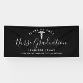 Moderne verpleegkundige Afstuderen zwart-wit Spandoek (Horizontaal)