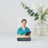 Moderne verpleegkundige Practitioner Elegant Donke Visitekaartje (Staand voorkant)