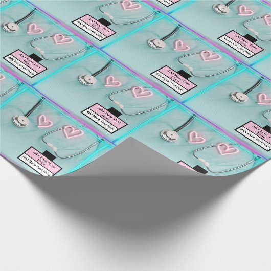 Moderne verpleegkundige Stethoscoop en uniform Cadeaupapier (Hoek)