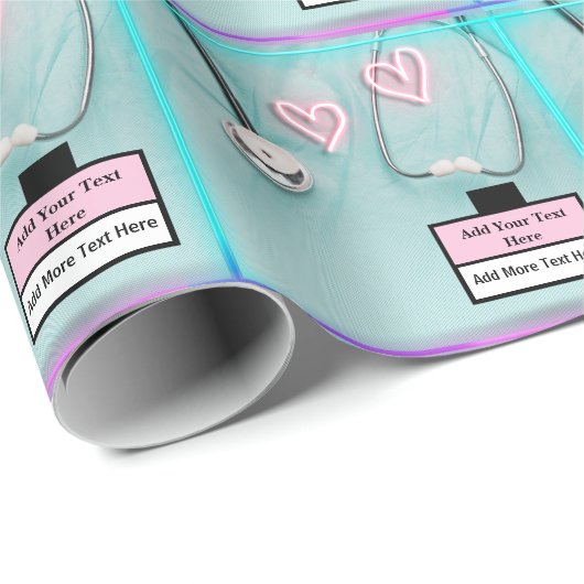 Moderne verpleegkundige Stethoscoop en uniform Cadeaupapier (Rol Hoek)