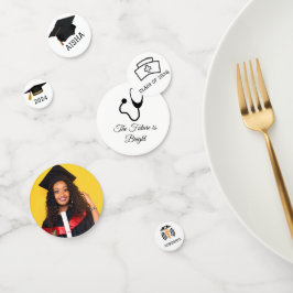 Moderne Verpleegster Aangepaste Foto Afstudeerfees Confetti