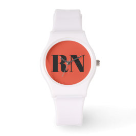 Moderne Verpleegster RN Sinaasappel Terracotta Cus Horloge