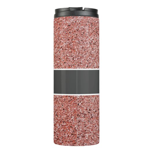 Moderne Verpleegster Roze Rose Goud Glitter Gepers Thermosbeker (Achterkant)