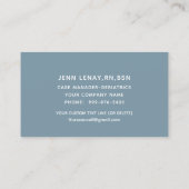 Moderne Verpleegster Stethoscoop Blauw Script Prof Visitekaartje (Achterkant)