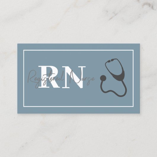 Moderne Verpleegster Stethoscoop Blauw Script Prof Visitekaartje (Voorkant)