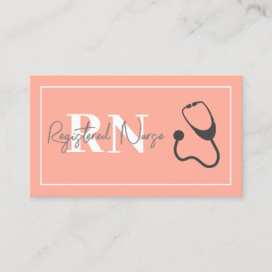 Moderne Verpleegster Stethoscoop Koraal Peach Prof Visitekaartje