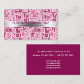 Moderne verplegingspatroon roze visitekaartje (Voorkant / Achterkant)
