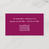 Moderne verplegingspatroon roze visitekaartje (Achterkant)