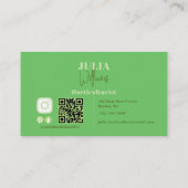 Moderne verse bladeren op groene tuinbouwer visitekaartje (Achterkant)