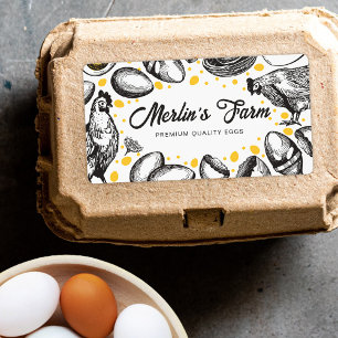 Moderne Verse Eieren Illustratie - Ei Carton Label