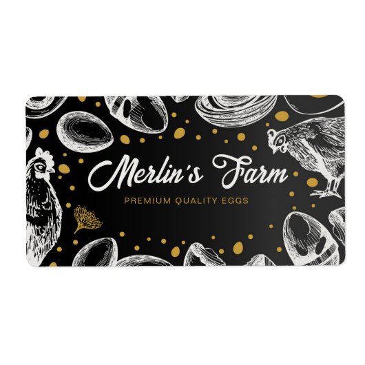 Moderne Verse Eieren Illustratie - Ei Carton Label (Voorkant)