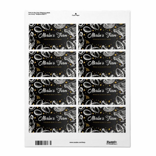 Moderne Verse Eieren Illustratie - Ei Carton Label (Full Sheet)