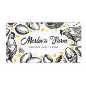 Moderne Verse Eieren Illustratie - Ei Carton Label (Voorkant)