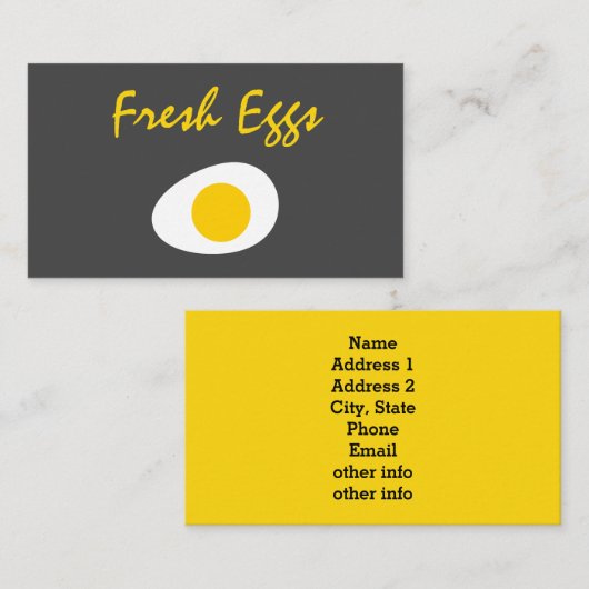 Moderne verse eieren visitekaartje (Voorkant / Achterkant)