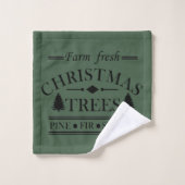 Moderne verse kerst dennenbomen bad handdoek (Wasdoekje)