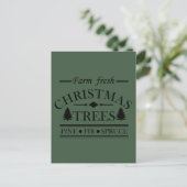 Moderne verse kerst dennenbomen briefkaart (Staand voorkant)