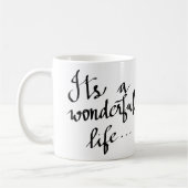 Moderne versie van een geweldig leven-typografisch koffiemok (Links)