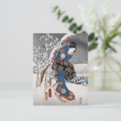 Moderne versie van het verhaal van Genji in sneeuw Briefkaart (Staand voorkant)