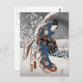 Moderne versie van het verhaal van Genji in sneeuw Briefkaart (Voorkant / Achterkant)
