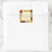 Moderne verspreide bladeren Thanksgiving viering Vierkante Sticker (Tas)