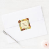 Moderne verspreide bladeren Thanksgiving viering Vierkante Sticker (Envelop)
