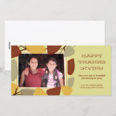 Moderne verspreide bladeren thanksgiving zegen feestdagenkaart (Voorkant / Achterkant)