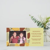 Moderne verspreide bladeren thanksgiving zegen feestdagenkaart (Staand voorkant)