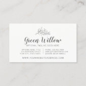 Moderne vertakkingen van de botanische lef Groene  Visitekaartje (Achterkant)