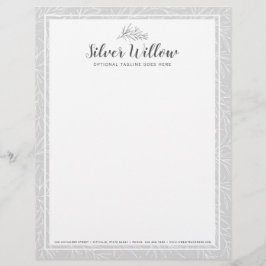 Moderne vertakkingen van de botanische lef Silver  Gepersonaliseerd Briefhoofd