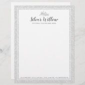 Moderne vertakkingen van de botanische lef Silver  Gepersonaliseerd Briefhoofd (Voorkant / Achterkant)