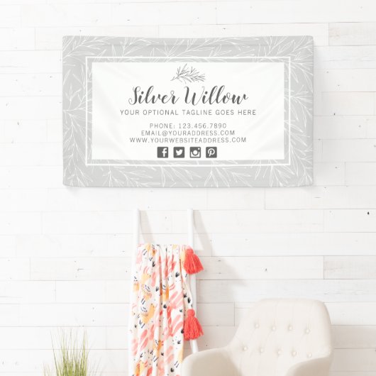 Moderne vertakkingen van de botanische lef Silver  Spandoek (Insitu)