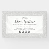 Moderne vertakkingen van de botanische lef Silver  Spandoek (Horizontaal)