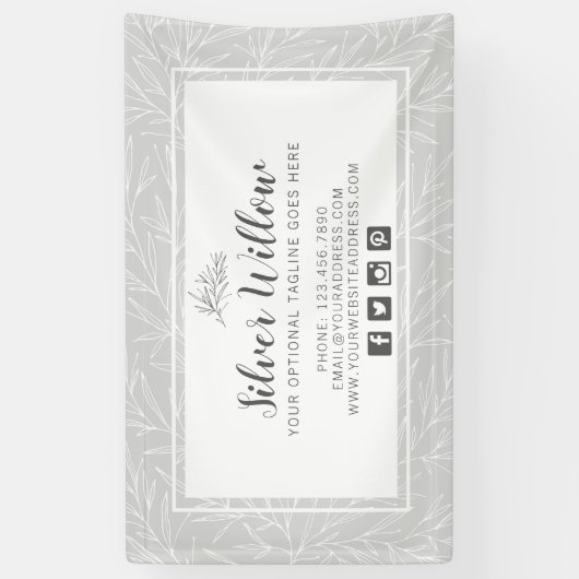 Moderne vertakkingen van de botanische lef Silver  Spandoek (Verticaal)