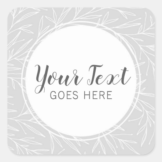 Moderne vertakkingen van de botanische lef Silver  Vierkante Sticker (Voorkant)