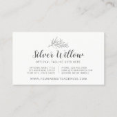 Moderne vertakkingen van de botanische lef Silver  Visitekaartje (Achterkant)