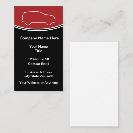 Moderne Vertical Automotive Visitekaartjes (Voorkant / Achterkant)