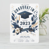 Moderne Vertical Photo Afstuderen uitnodigingsles Kaart (Staand voorkant)
