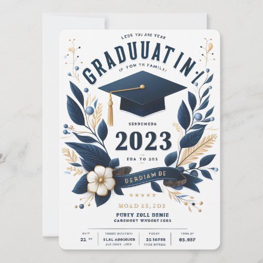 Moderne Vertical Photo Afstuderen uitnodigingsles Kaart (Voorkant)