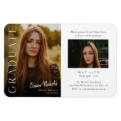 Moderne Vertical Photo Graduation Invitations Magneet (Horizontaal)
