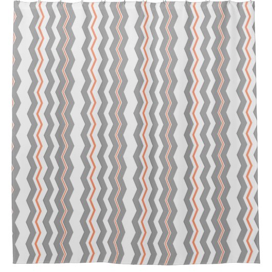 Moderne Verticale Chevron met elke kleur Douchegordijn (Voorkant)