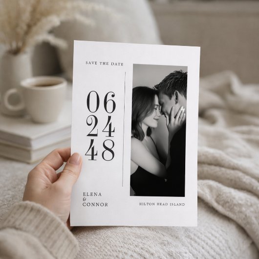 Moderne Verticale Datum Redactionele Foto Huwelijk Save The Date