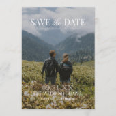 Moderne Verticale Dubbelzijdige Foto Save The Date Kaart (Voorkant)