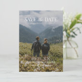 Moderne Verticale Dubbelzijdige Foto Save The Date Kaart (Staand voorkant)