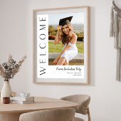 Moderne verticale foto afstudeerfeest welkom poster