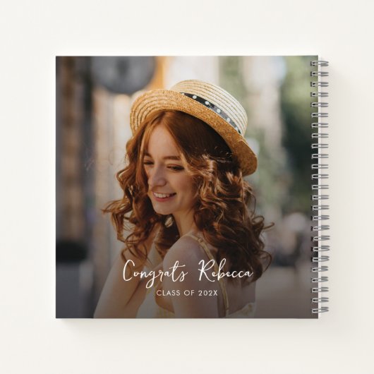 Moderne Verticale Foto Afstuderen 2025 gast Notitieboek (Achterkant)