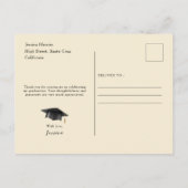 Moderne verticale foto Afstuderen Dank u Briefkaart (Achterkant)